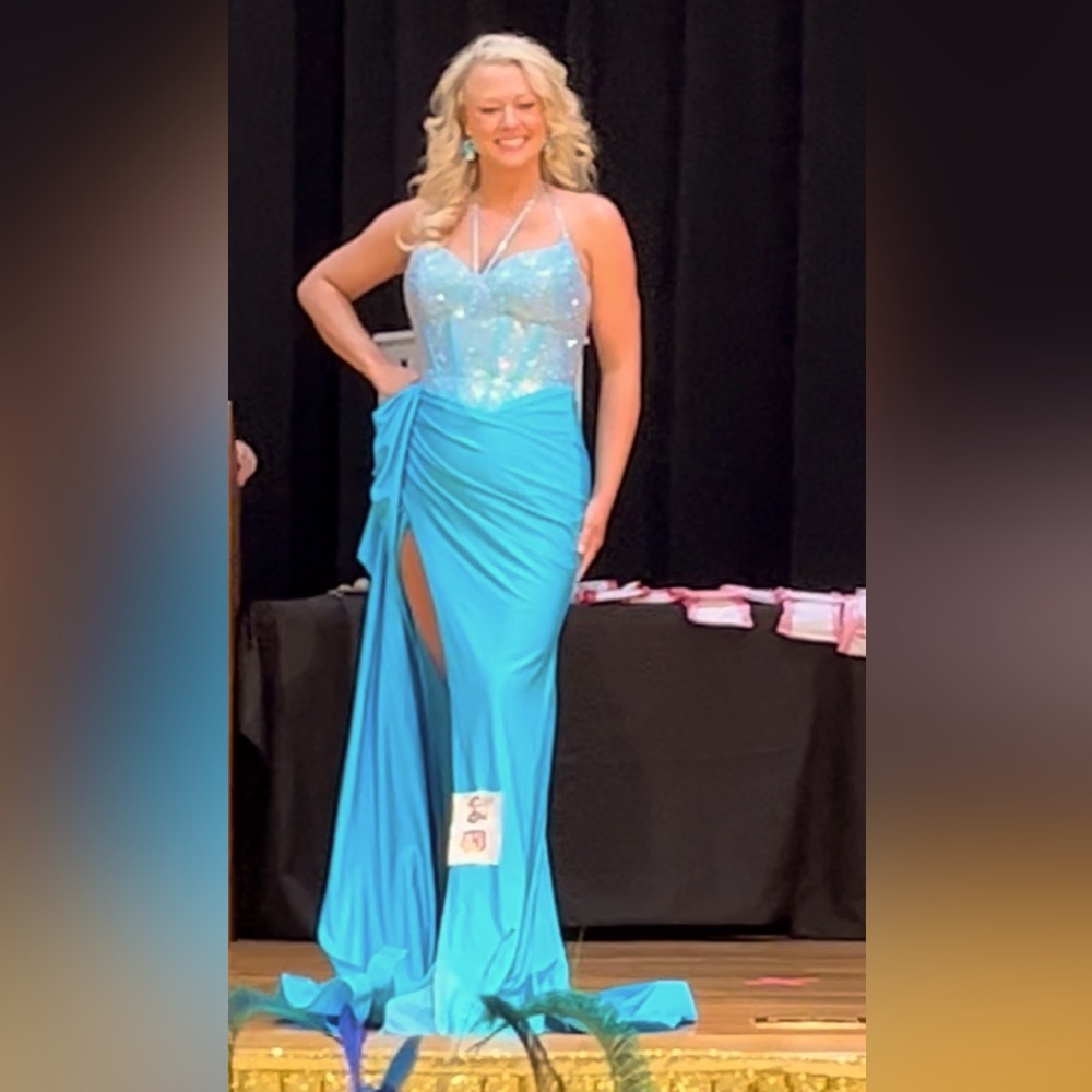 Portia and Scarlett blue dress. Worn for pageant.. size 6